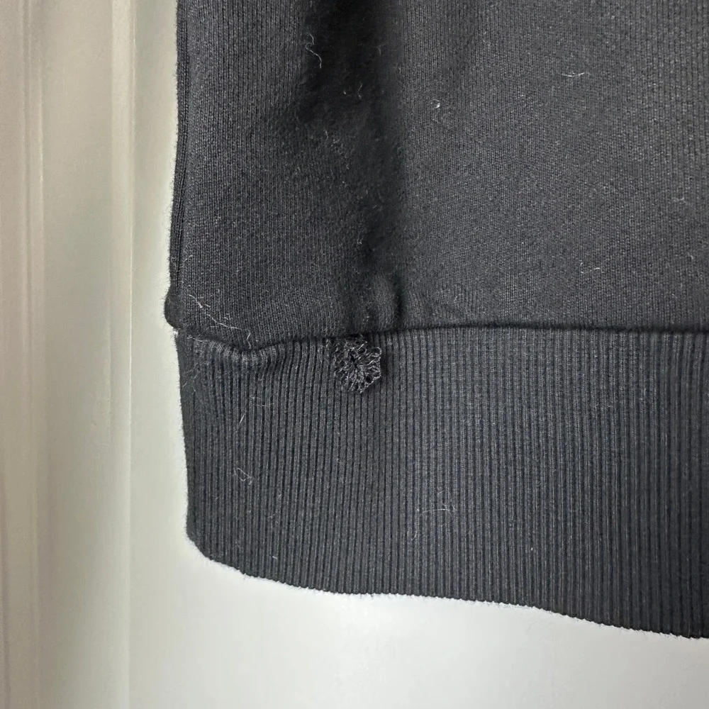 Jonathan Simkhai XS Black Sweatshirt Crochet Trim Mock Neck Pullover Long Sleeve